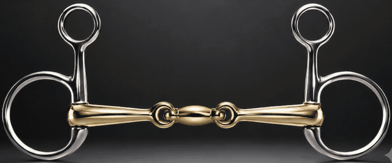 Baucher Bit SS, Double Jointed Brass Mouth with Lozenge