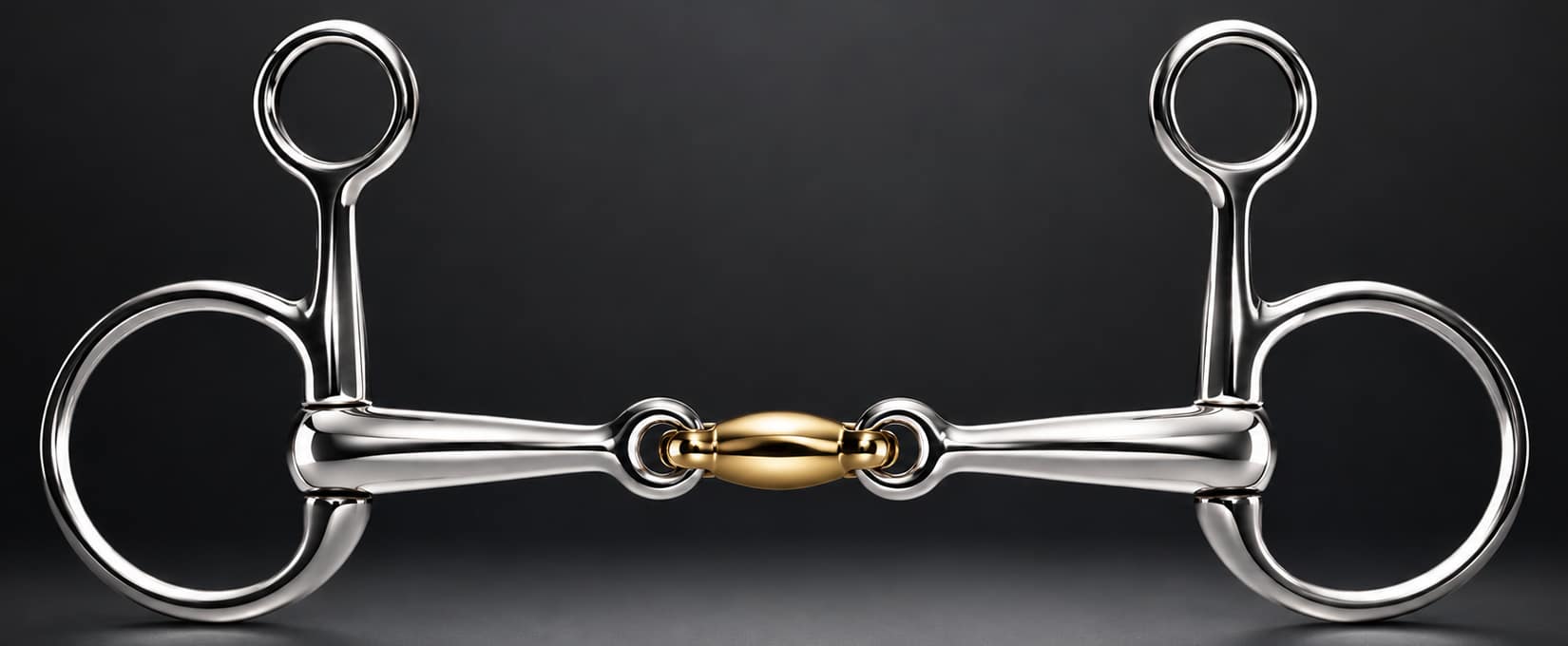 Baucher Bit SS, Double Jointed With Brass Lozenge