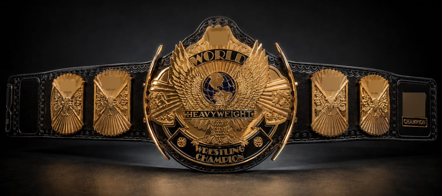 WWF Winged Eagle Gold Plated Heavyweight Wrestling Championship Belt