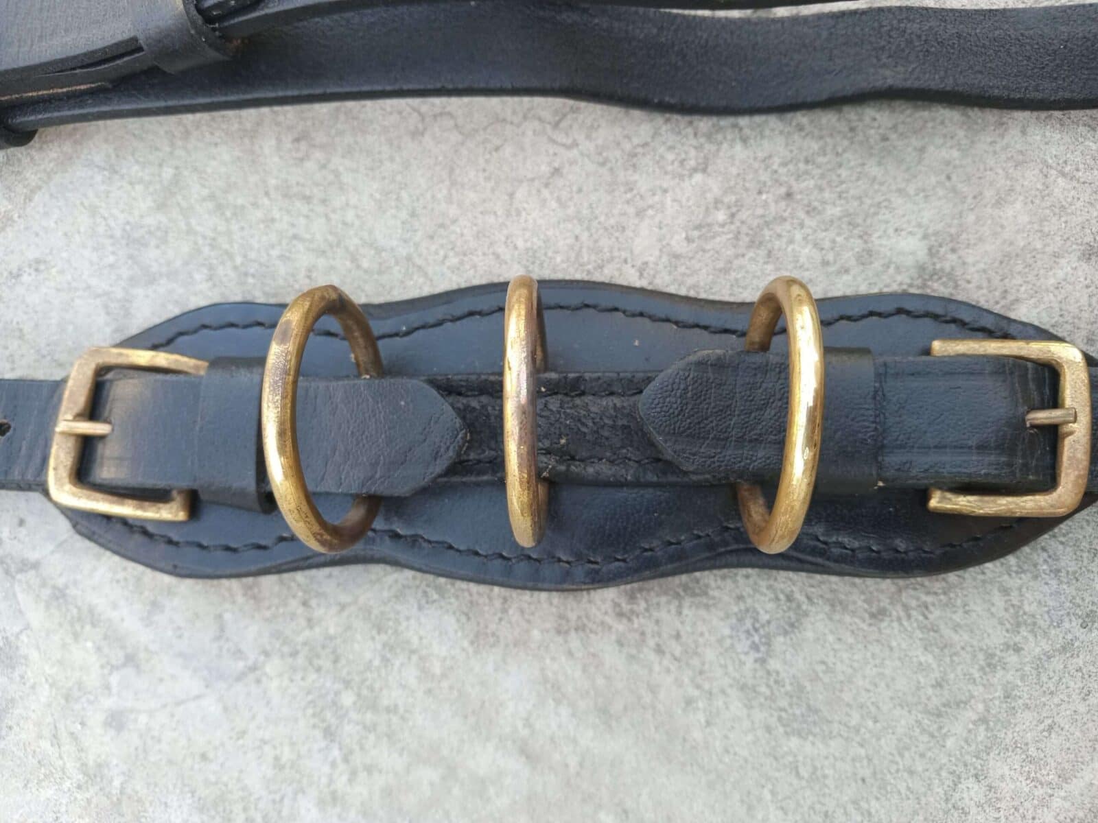 Cavemore/ Hackamore Nose band Genuine Leather with 3 solid Brass rings - Image 4