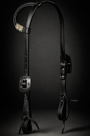 One-Ear Headstall with silver hardware