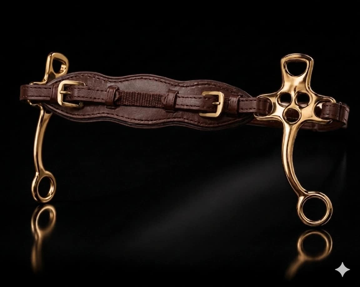 Flat Shank Hackamore with adjustable noseband
