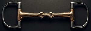 Dee Racing bit SS, Double Jointed Solid Brass Mouth with Lozenge