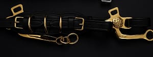 Hackamore/ Cavemore Brass Shanks adjustable Noseband