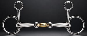 Baucher Bit SS, Double Jointed With Brass Lozenge