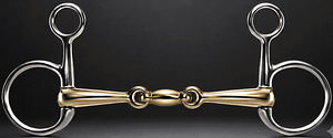 Baucher Bit SS, Double Jointed Brass Mouth with Lozenge