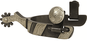 Vintage Reining Spur with Tooled Button