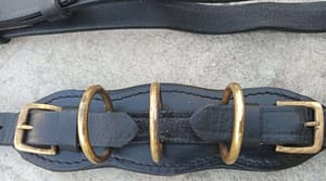Cavemore/ Hackamore Nose band Genuine Leather with 3 solid Brass rings