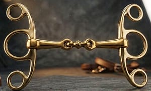 Elevator Butterfly Brass Gag Bit with Solid Double Jointed Lozenge Mouth