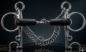 Pelham Bit SS, Single Jointed Hard Rubber Mouth