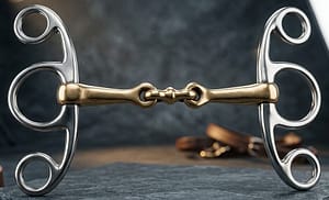 Elevator Butterfly SS Gag Bit Double Jointed with Brass Lozenge Mouth