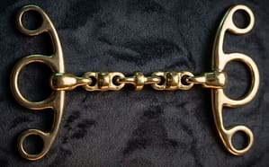 Elevator Butterfly Brass Gag Bit with Brass Waterford Mouth