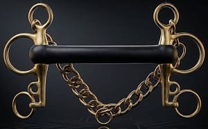 Pelham Bit Brass with hard Rubber Straight Mouth