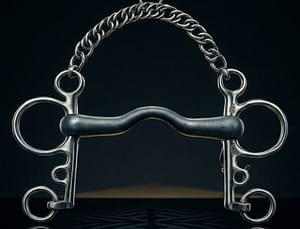 Pelham Bit SS Hard Rubber Ported Mouth