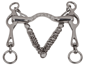 Nickel Plated Ported Spanish Curb SS With Chain