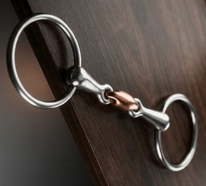 Loose Ring Snaffle Bit SS, Solid SS Double Jointed Mouth with Copper Lozenge