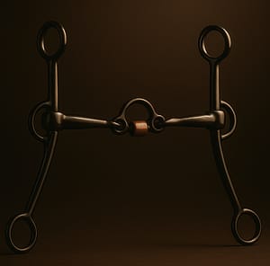 Barrel Racing Double Jointed Gag Bit, Small Port Copper Roller