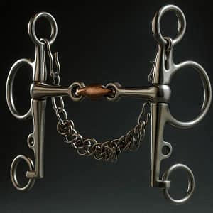 Pelham Bit SS, Double Jointed SS Mouth with Copper Lozenge