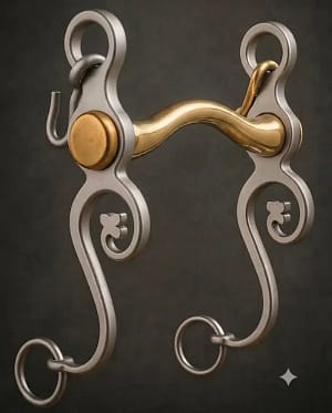 Spanish Curb SS Bit with Brass Mullen Mouth