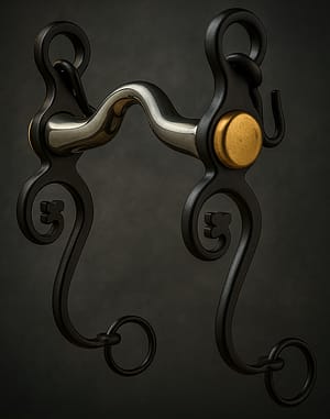 Spanish Curb Black Bit with SS High Port Mouth