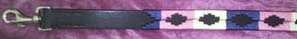 Genuine Embroidered Leather Brown Lead with Brass Snap Hook