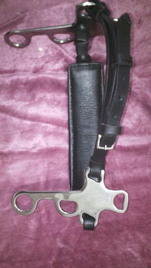 Hackamore with Straight Shanks SS Black Leather