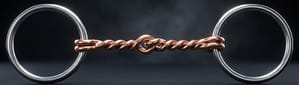 Loose Ring Snaffle Bit SS, Twisted Copper Wire Mouth