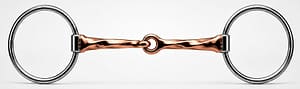 Loose Ring Snaffle Bit SS, 1/4″ Twisted Copper bar Single Jointed Mouth