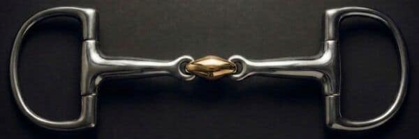 Dee Racing bit SS, Double Jointed Solid Brass Mouth with Lozenge