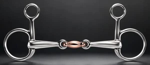 Baucher Bit SS, Double Jointed With Copper Lozenge