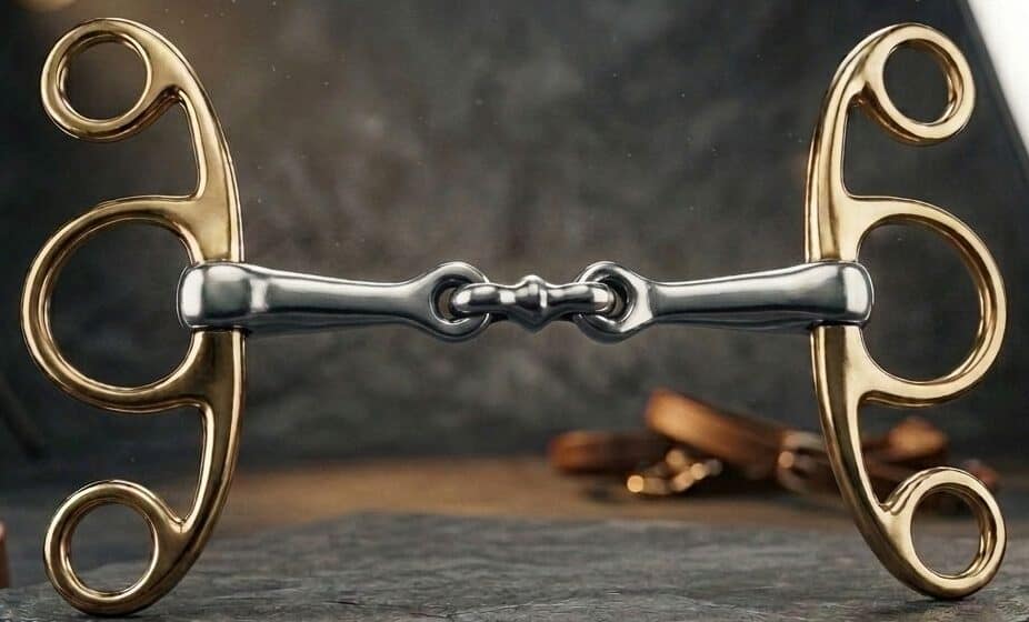 Elevator Butterfly Brass Gag Bit with Solid SS Double Jointed Lozenge Mouth