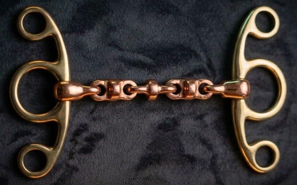 Elevator Butterfly Brass Gag Bit with Copper Waterford Mouth