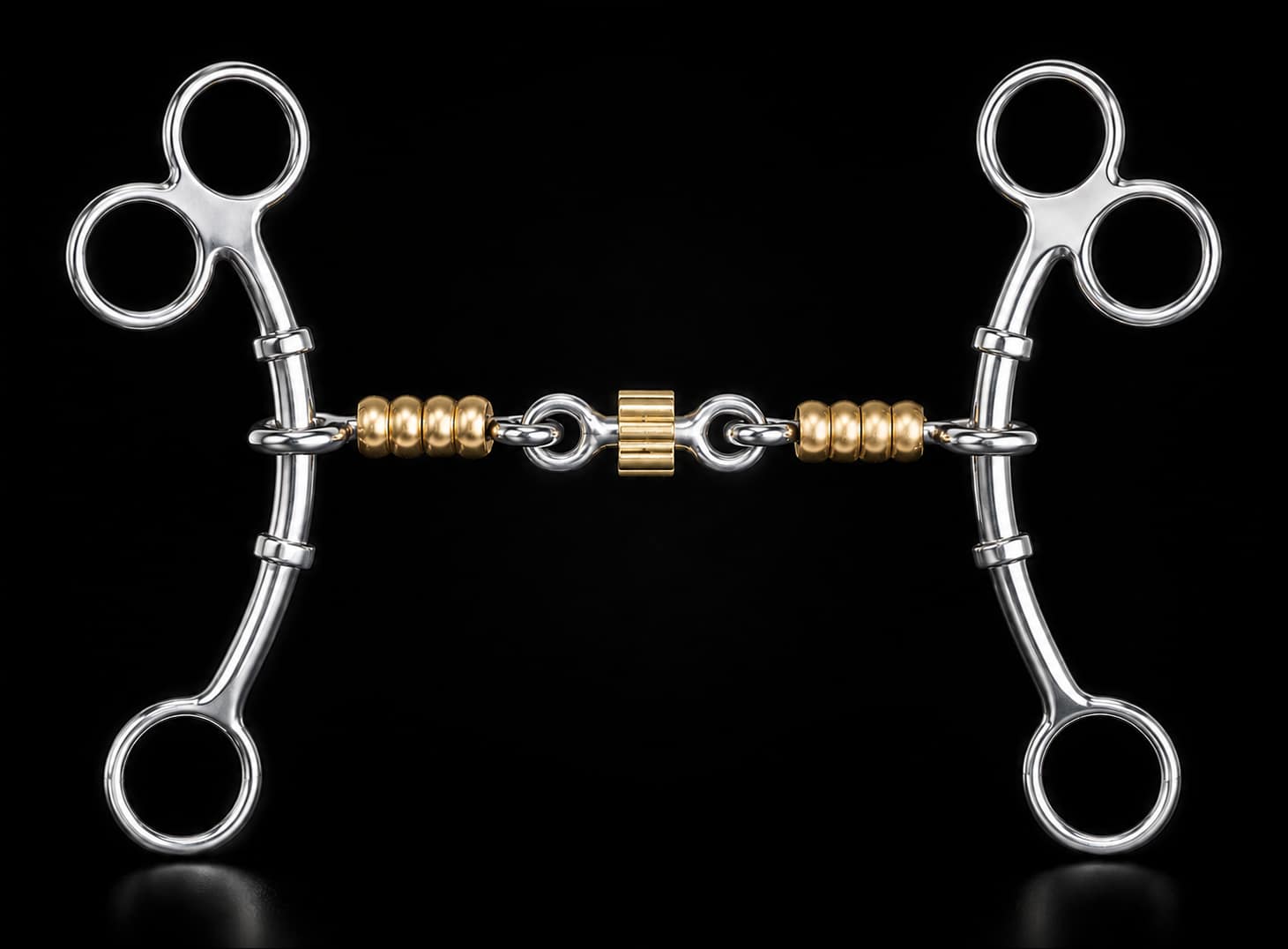 Gag bit with double jointed brass beads. Cricket