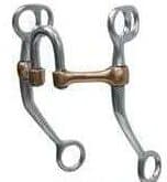 Rowland Stainless Steel Western Training Snaffle Bit With Curved Shanks, Copper Mouth with Smooth Port