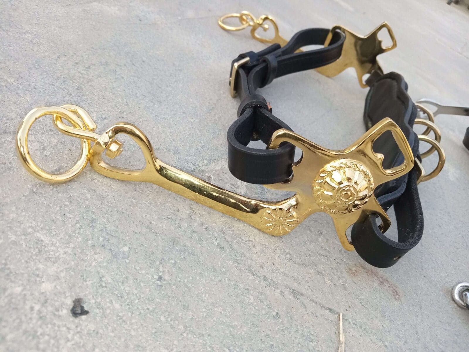 Hackamore/ Cavemore Brass Shanks adjustable Noseband - Image 5