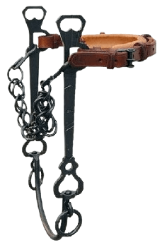 Traditional Black Vaquero Hackamore with padded Nose