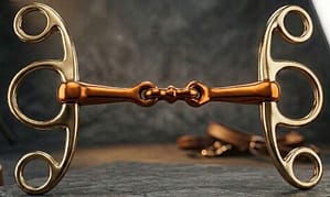 Elevator Butterfly Brass Gag Bit with Solid Copper Double Jointed Lozenge Mouth