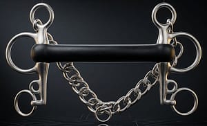 Pelham Bit SS with hard Rubber Straight Mouth