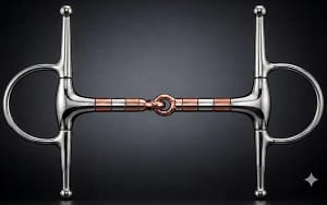 Full Cheek Snaffle Bit SS with Copper & SS Rollers Single Jointed Mouth