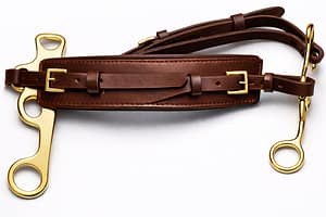 Hackamore Straight Brass Shanks with Brown Nose-band