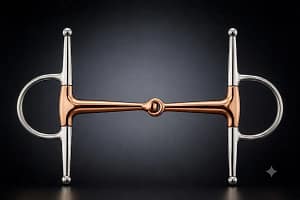 Full Cheek Snaffle Bit SS, Solid Single Jointed Copper Mouth