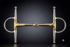 Full Cheek Snaffle Bit SS, Solid Single Jointed Brass Mouth