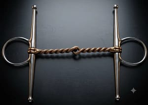 Full Cheek Snaffle Bit SS, Twisted Copper Wired Mouth