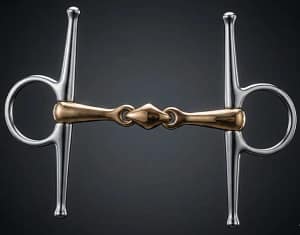 Full Cheek Snaffle Bit SS, Double Jointed Mouth with Brass Lozenge