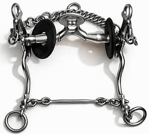 Paso Fino Spoon Port Curb Bit with Stainless Steel Rollers and Beads