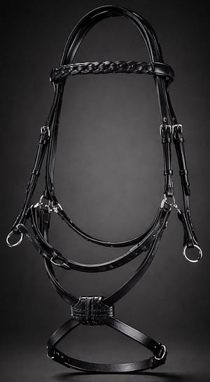 Figure 8 Grackle Leather Bridle with Brass Hardware