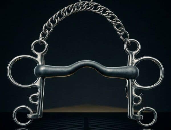 Pelham Bit SS Hard Rubber Ported Mouth