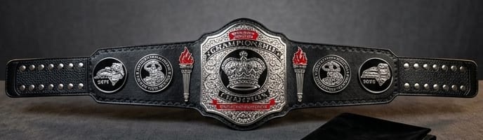 Smokey Mountain Heavyweight Wrestling Championship Silver Plated Belt